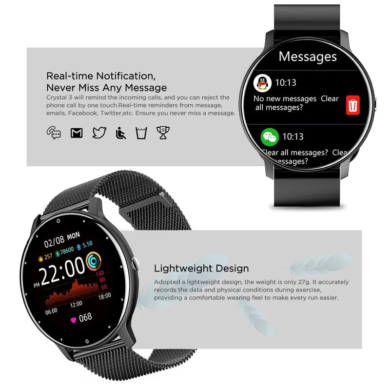 Ladies Smart Watch Full Touch Fitness Sports Tracker