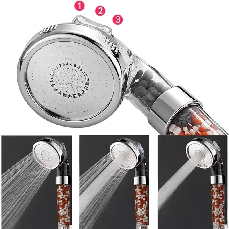 3-Function High Pressure SPA Shower Head with Filter