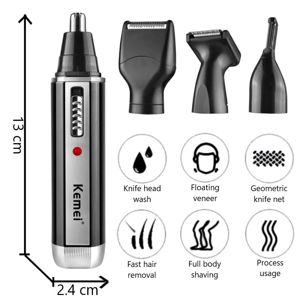 4-in-1 Rechargeable Nose and Beard Trimmer Kit