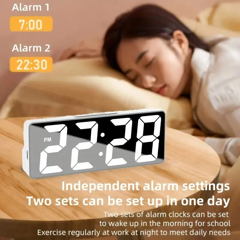 Digital Led Alarm Clock with Temperature Display