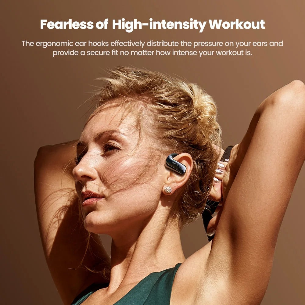 Open-Ear Wireless Earphones – Bluetooth 5.3, Waterproof Sports Headset with Mic