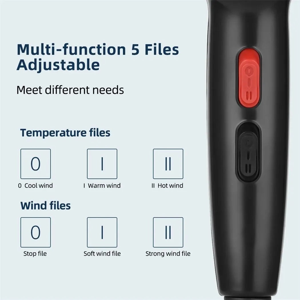 1600W Professional Ionic Hair Dryer with Styling Attachments