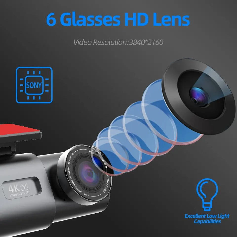 Dash Cam 4K UHD – Dual Lens Car Recorder