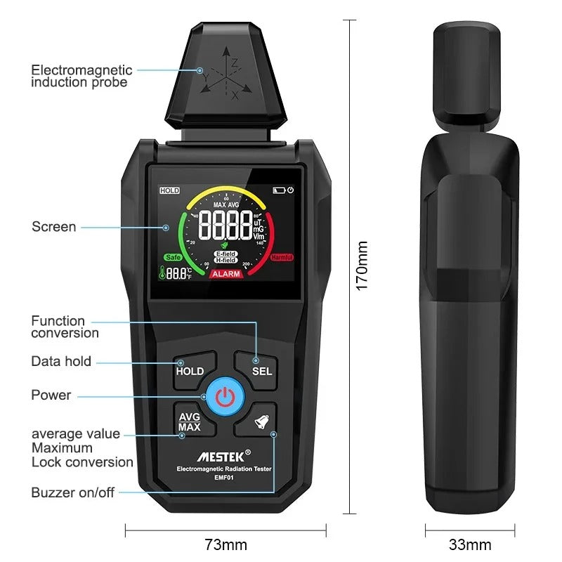 EMF01 Digital Electromagnetic Radiation Detector Meter