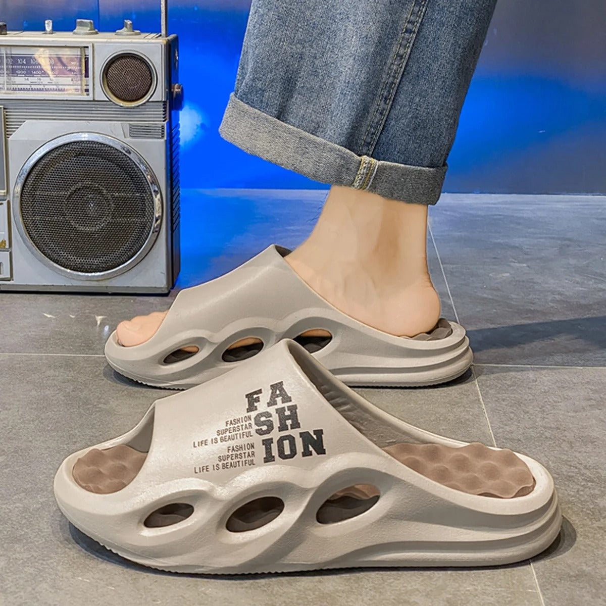 Men’s Non-Slip Massage Slippers Thick Sole Sandals