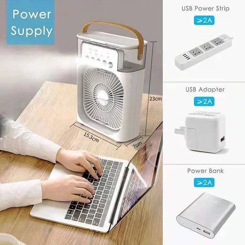 New 3-in-1 Mini Air Cooler & Fan Portable Air Conditioner