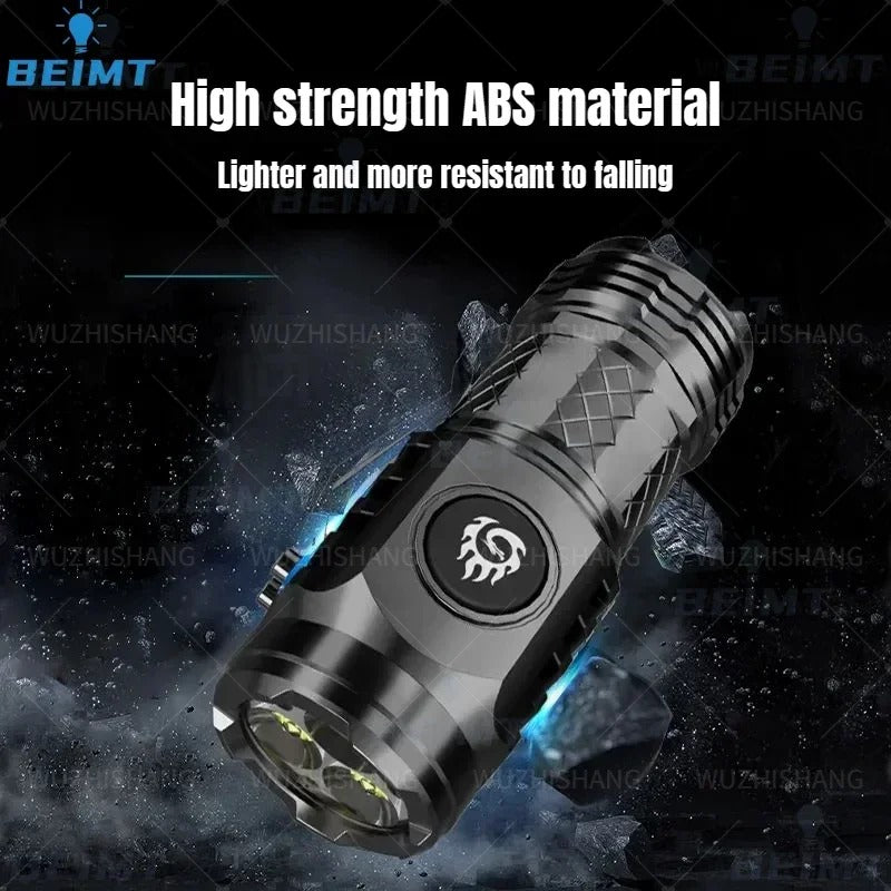 Super Bright Waterproof LED Flashlight – USB Rechargeable Cap Clip Torch