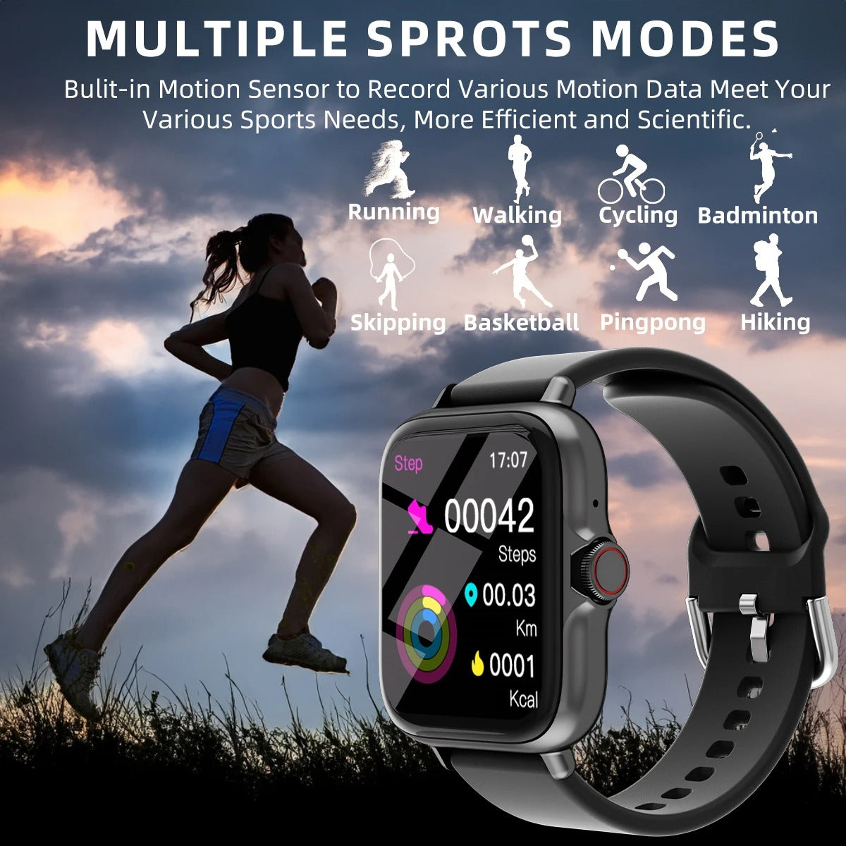 1.83 Inch Waterproof Smart Watch with Fitness Tracker
