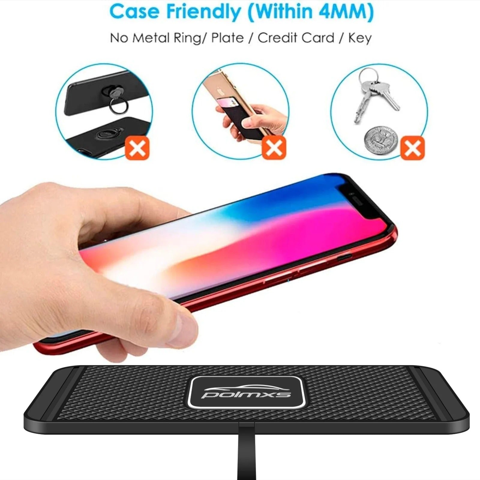 15W Qi Wireless Car Charger Mat with Non-Slip Pad