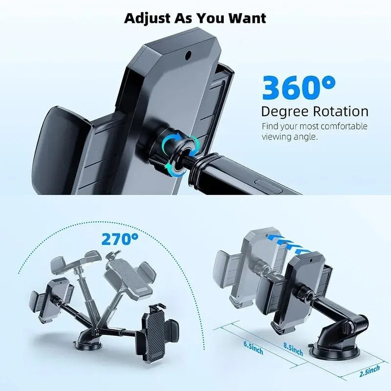 Universal Car Phone Mount – 360° Suction Cup Holder