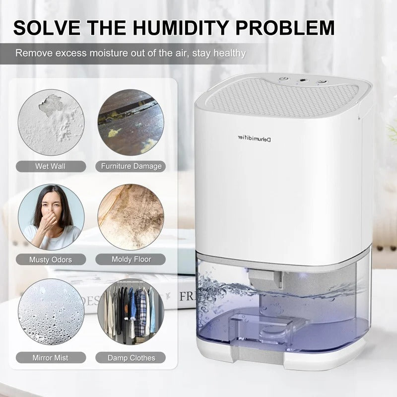 Portable Quiet Air Dehumidifier for Home and Office