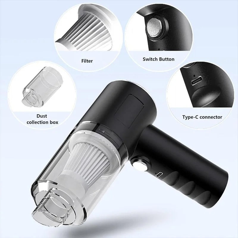 Portable Handheld Vacuum Cleaner – Powerful Wireless Car & Home Suction