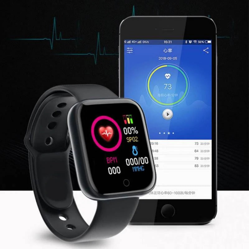 Bluetooth Fitness Tracker Smartwatch – Heart Rate & Sleep Monitor