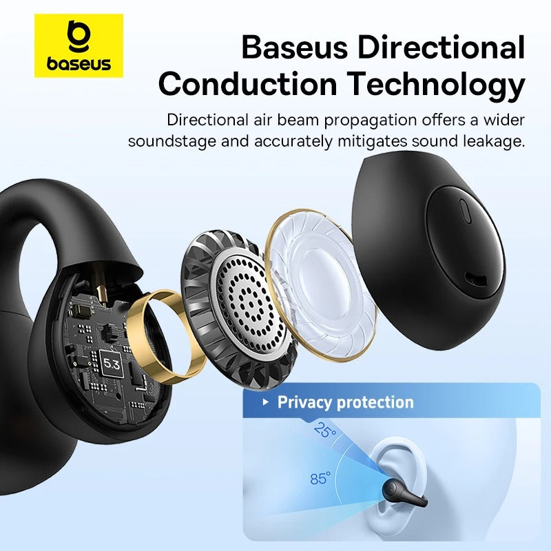 Wireless Bluetooth 5.3 Open-Ear Clip-On Earphones