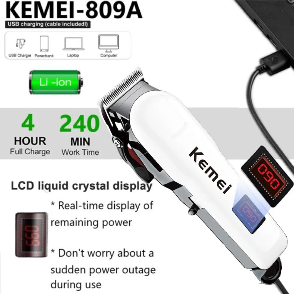 Electric Hair Clipper – Professional Wireless Rechargeable Trimmer