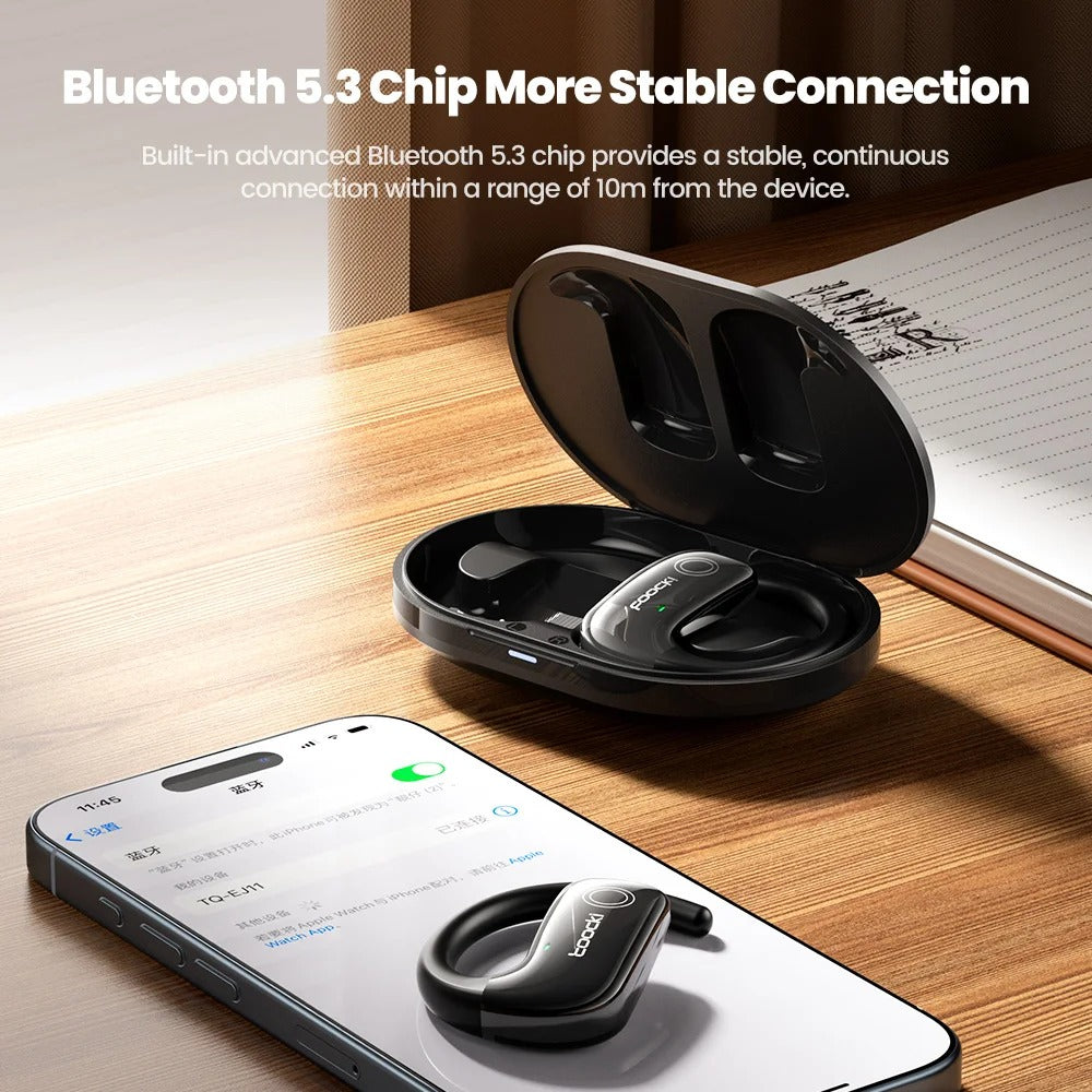 Open-Ear Wireless Earphones – Bluetooth 5.3, Waterproof Sports Headset with Mic