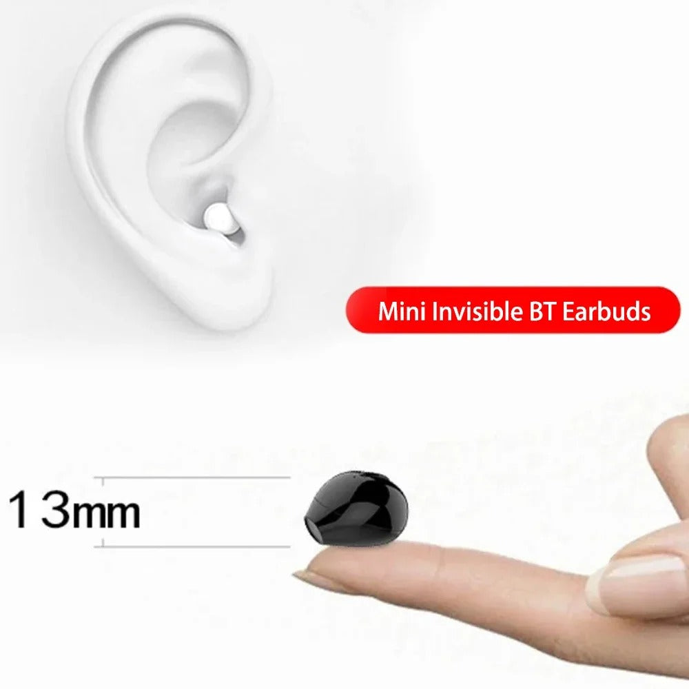 Mini Bluetooth Wireless Earbuds – Invisible In-Ear Earphones with Noise Reduction