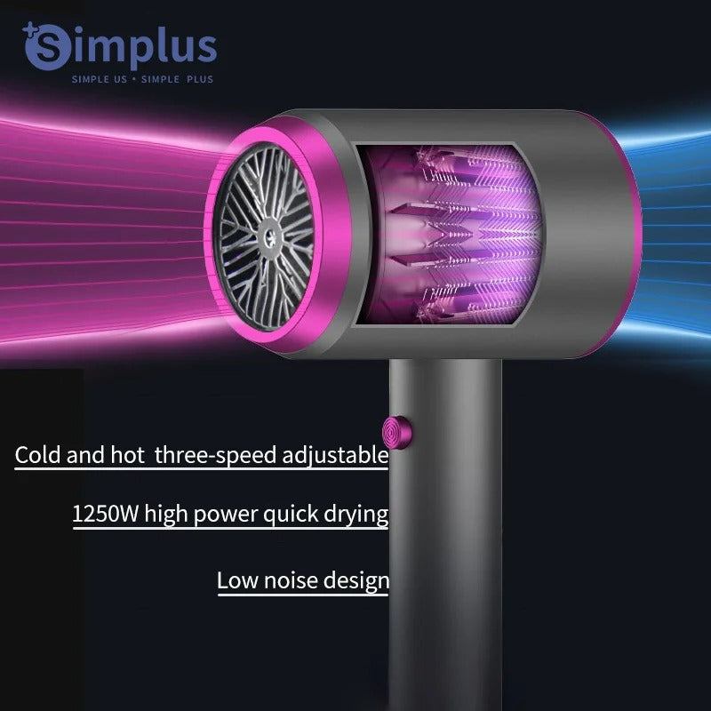 1250W Compact Negative Ion Hair Dryer with Low Noise