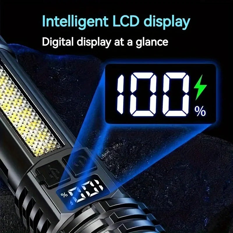 High Power USB Rechargeable LED Flashlight with Side Light