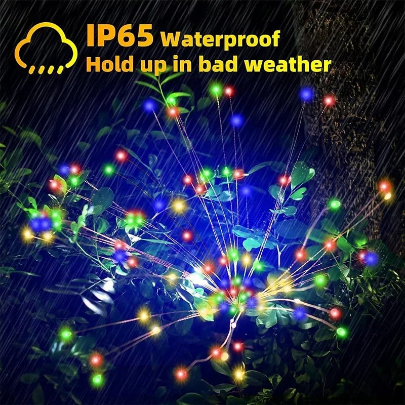 Solar LED Firework Fairy Lights Outdoor Decorative Pack