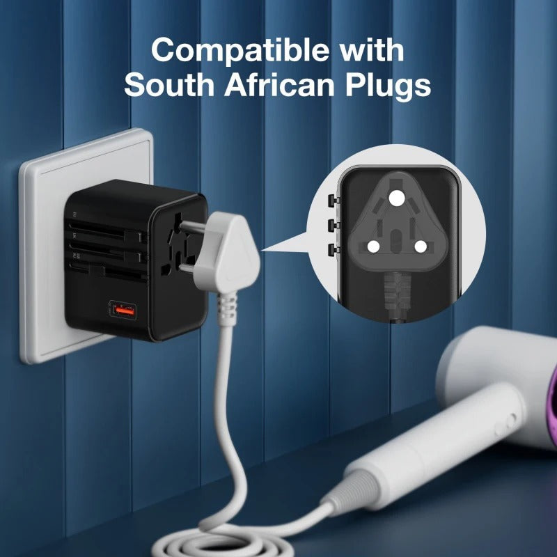 Universal Travel Adapter Fast Charger with Global Plug
