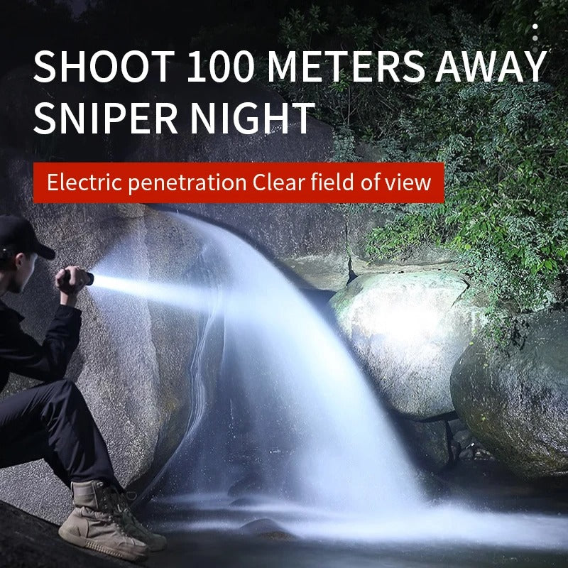 LED Tactical Flashlight – 1100LM Rechargeable Torch with 18650 Battery