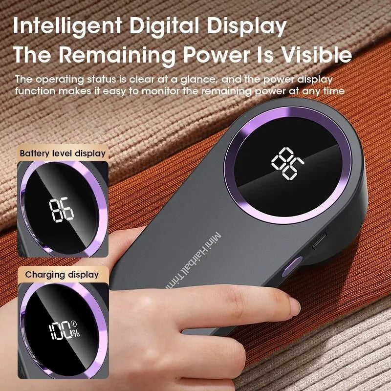 LED Digital Lint Remover – Rechargeable Fabric Shaver