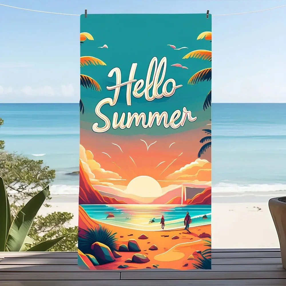 Hello Summer Beach Towel