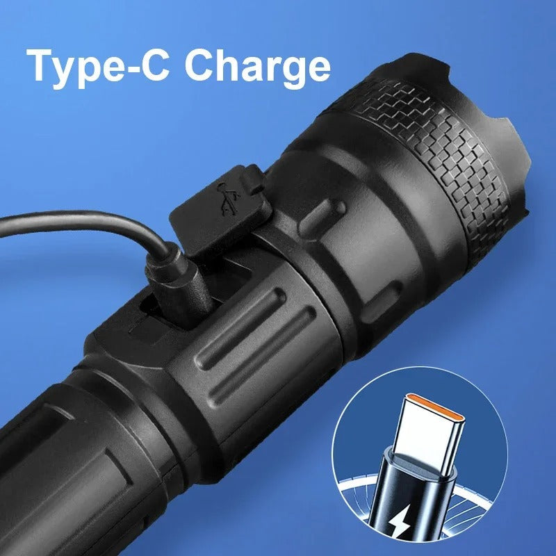 High Power USB Rechargeable LED Flashlight – Portable Torch