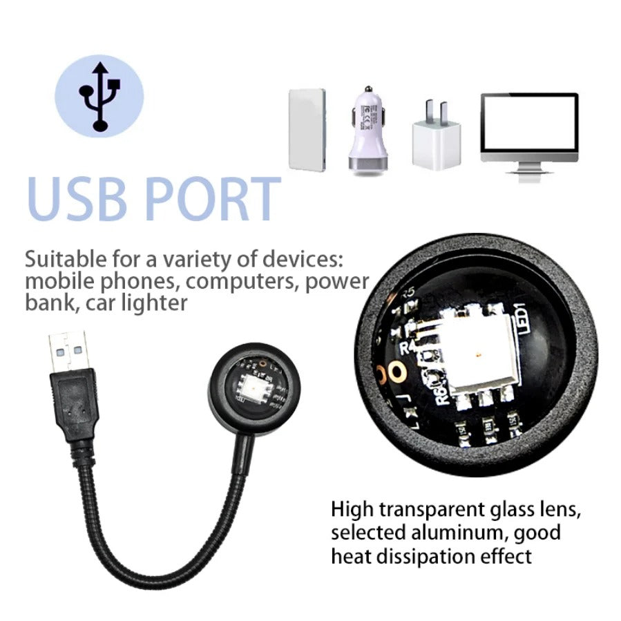 LED USB Sunset Lamp Projector – Portable Ambient Mood Night Light
