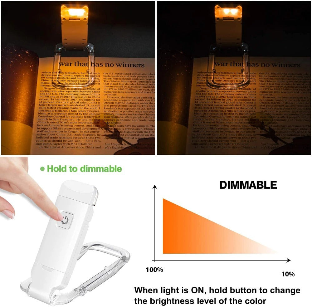 USB Rechargeable Mini LED Reading Clip Light