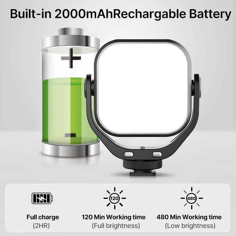 Adjustable LED Video Light with 360° Rotating Mount