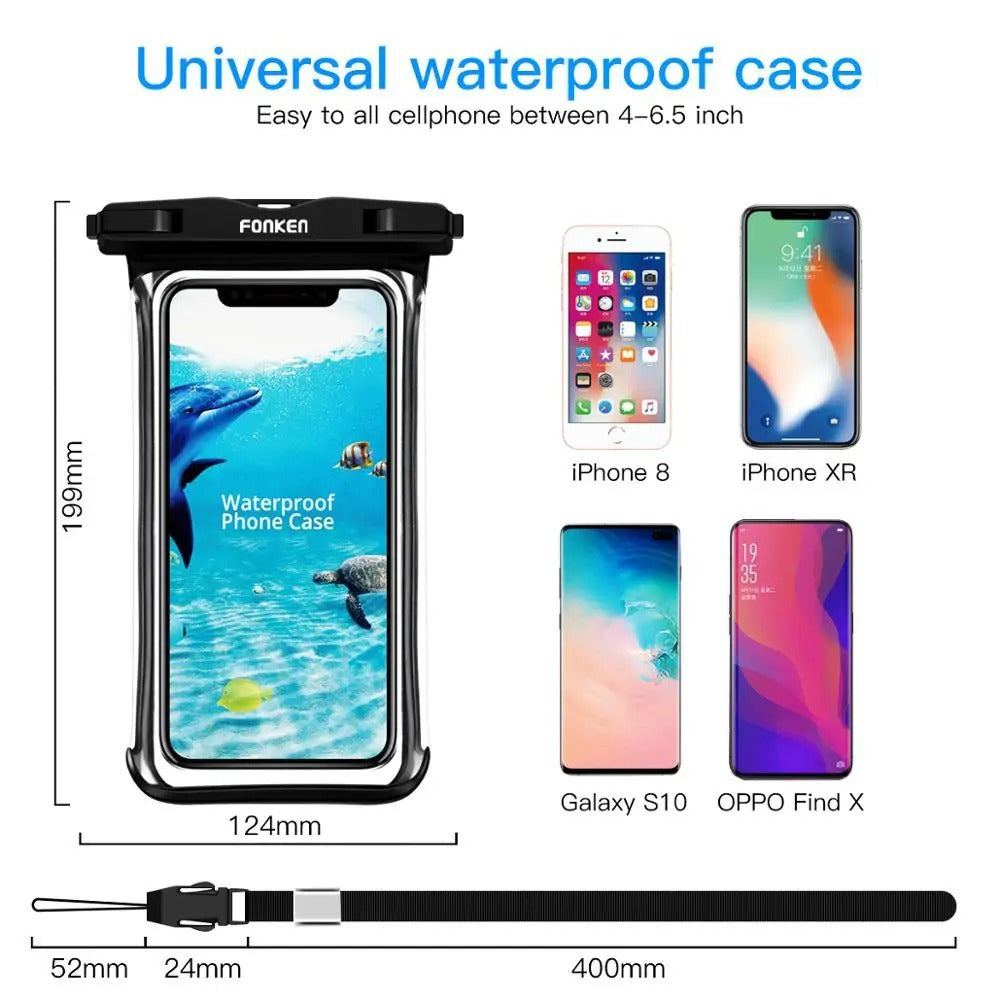 Full View Waterproof Phone Pouch – Underwater, Snow & Rain Protection