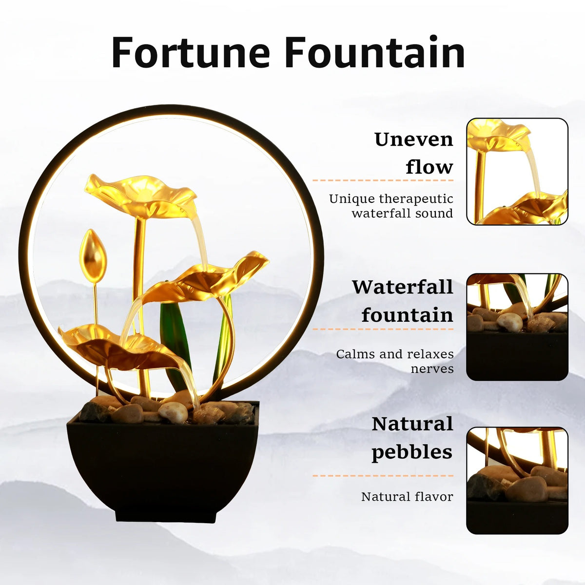 LED Waterfall Table Fountain