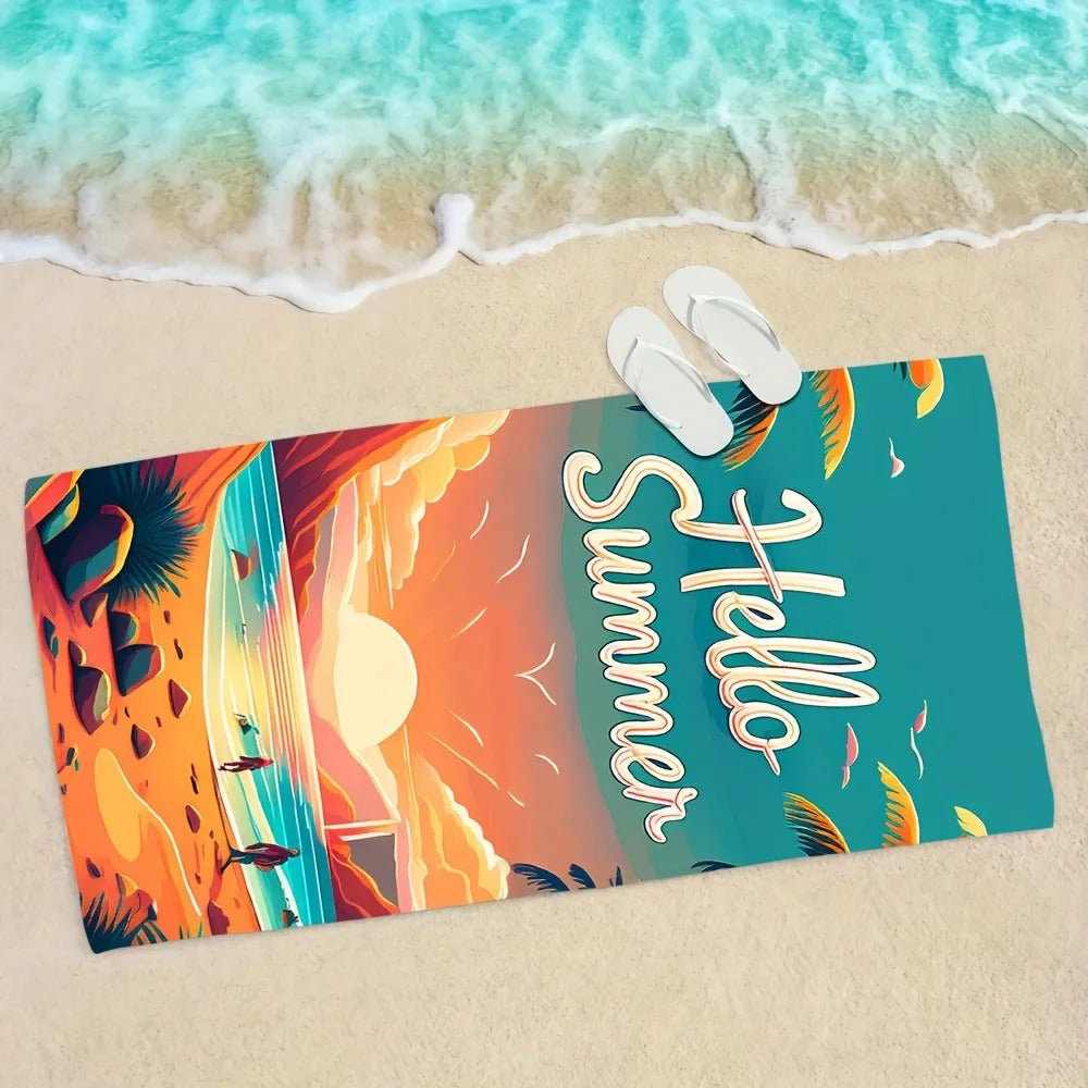 Hello Summer Beach Towel