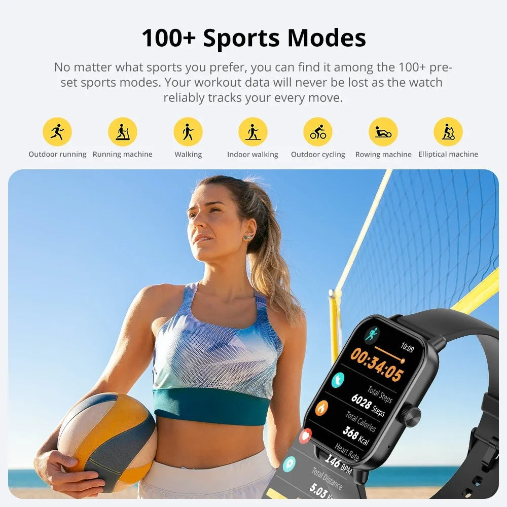 P81 Smart Watch with Bluetooth Calling and Health Tracking