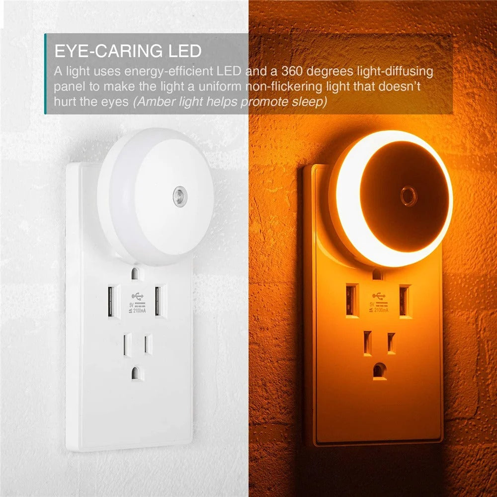 Smart Sensor LED Night Light – Automatic Plug-In Wall Lamp