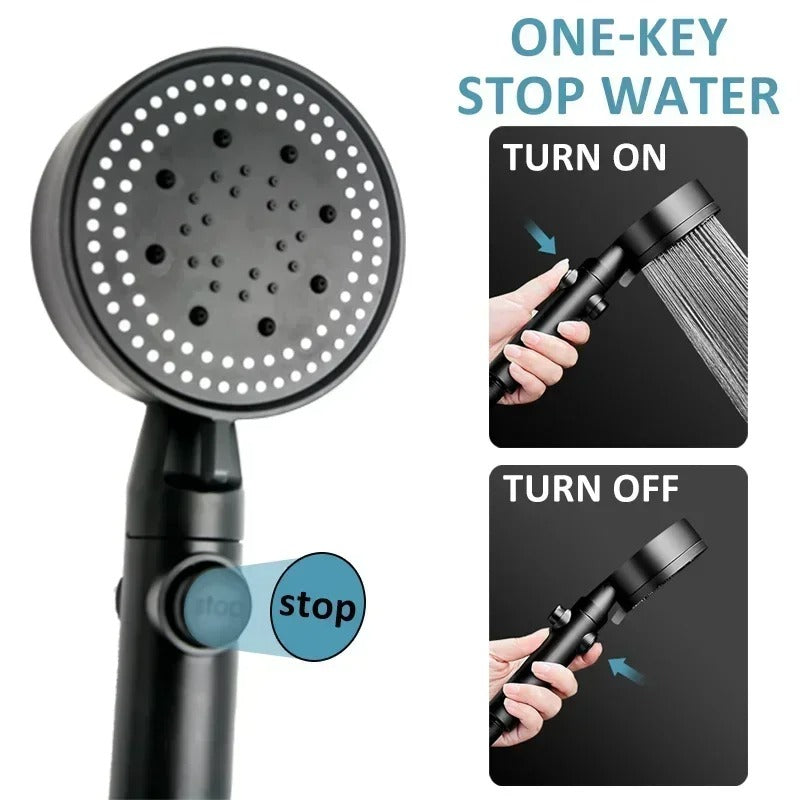 5-Mode Adjustable High Pressure Shower Head – Water-Saving Handheld