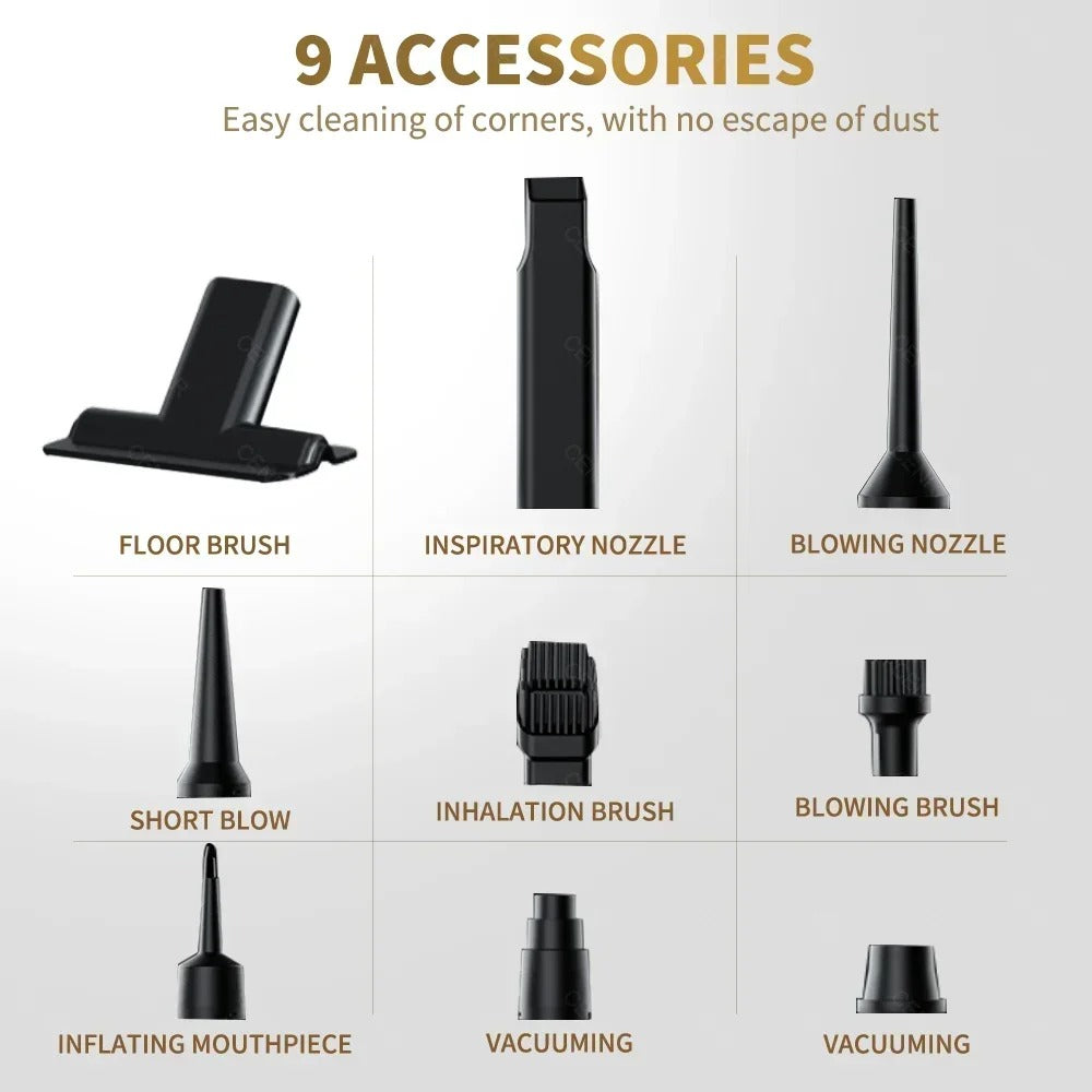 Cordless Car Vacuum Cleaner – Powerful 360000PA Wireless Suction