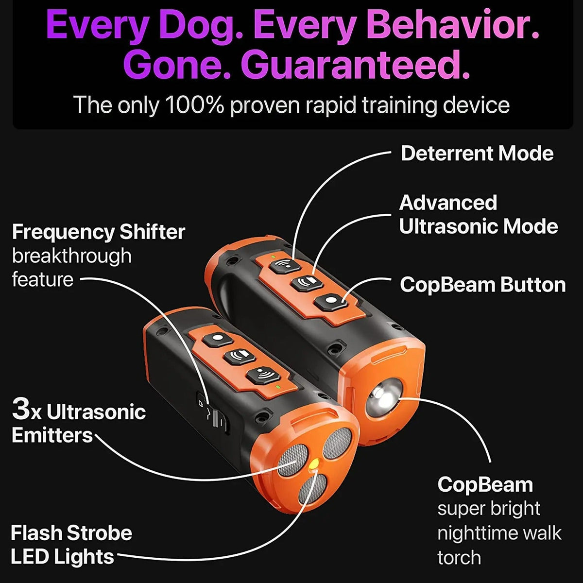 Ultrasonic Dog Repeller – Rechargeable Training & Bark Control Device