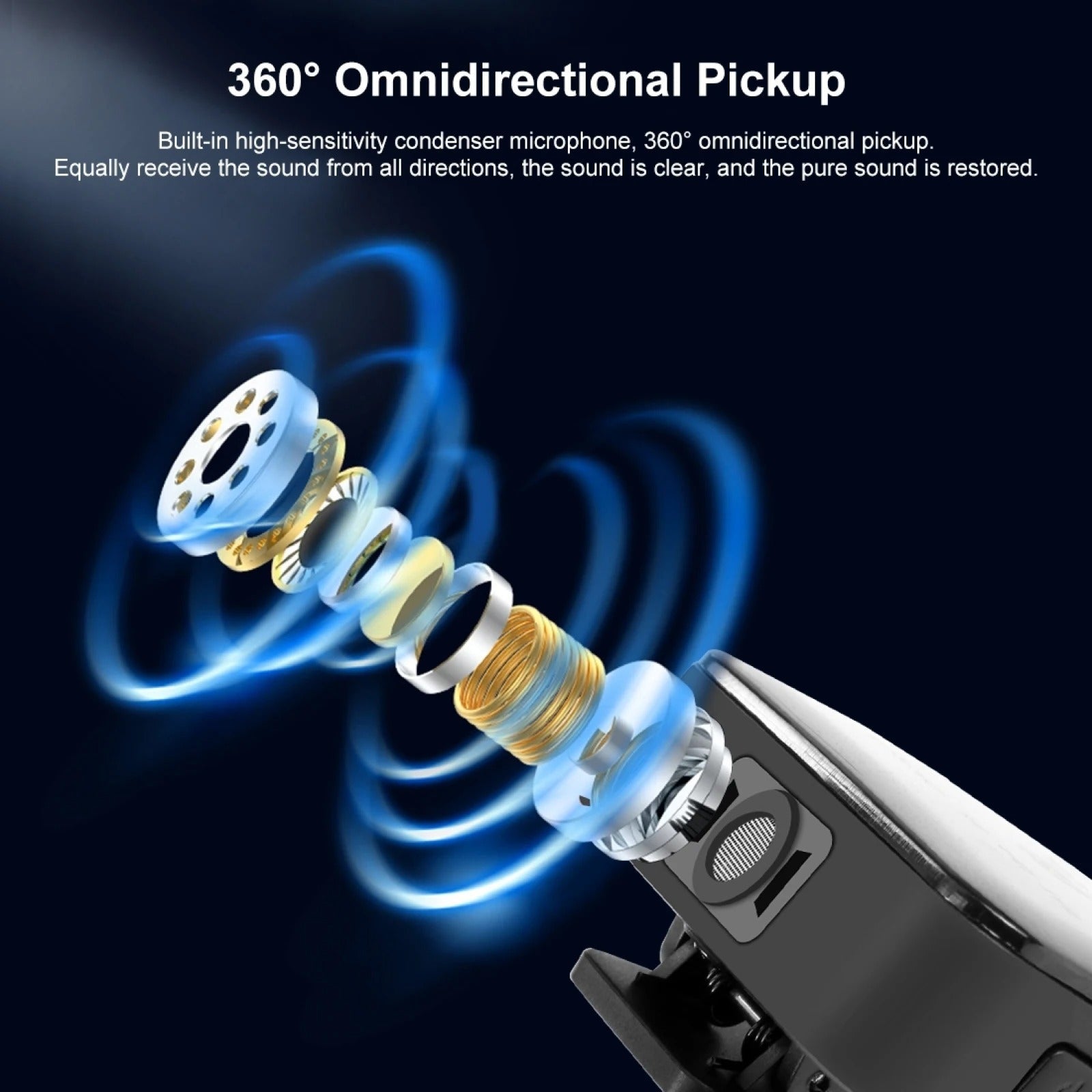 Wireless Lavalier Microphone with Noise Reduction for Smartphones