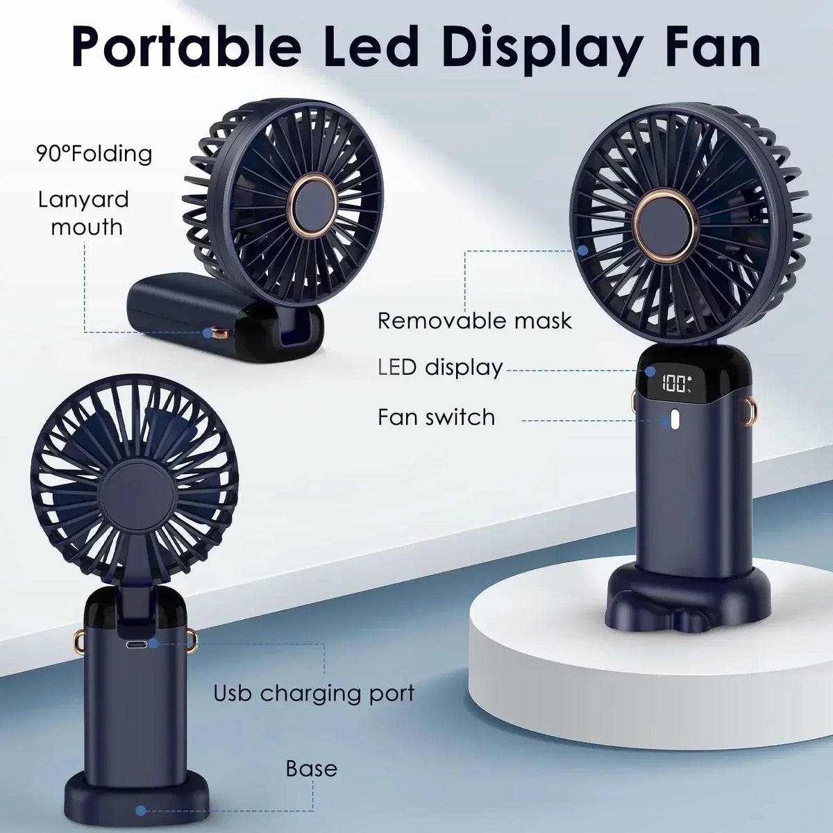 5000mAh Portable Fan Rechargeable