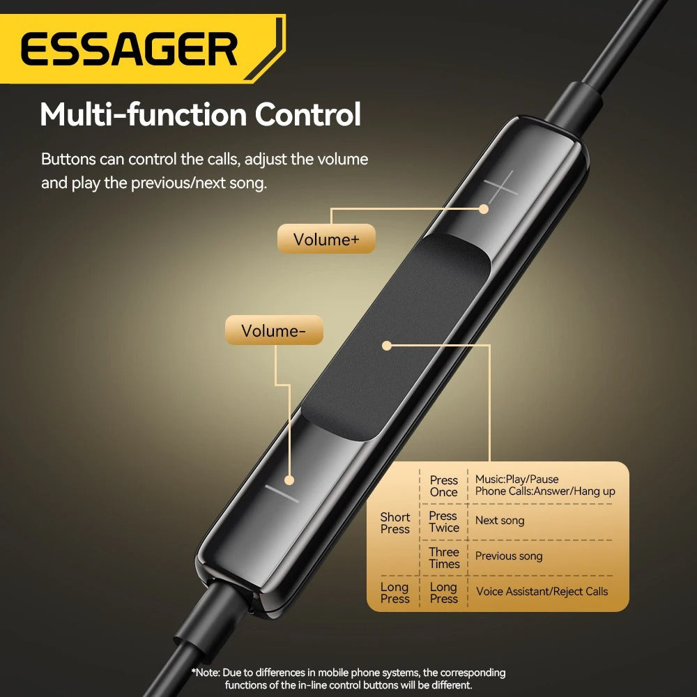 Emf Free 3.5mm Wired In-Ear Earphones with Mic & In-Line Controls