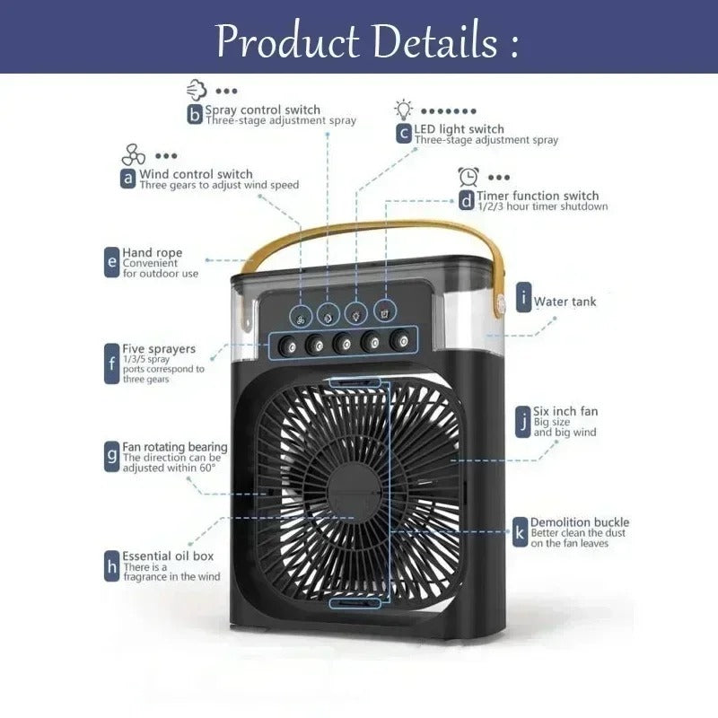 New 3-in-1 Mini Air Cooler & Fan Portable Air Conditioner