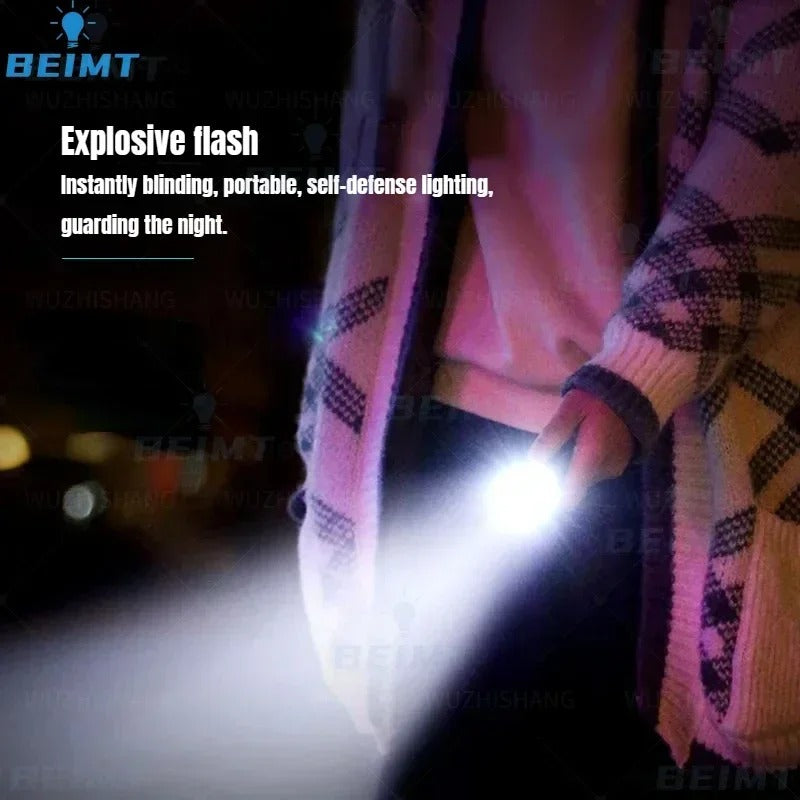 Super Bright Waterproof LED Flashlight – USB Rechargeable Cap Clip Torch