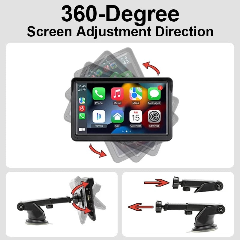 7-Inch Portable Car Radio – Wireless CarPlay & Android Auto