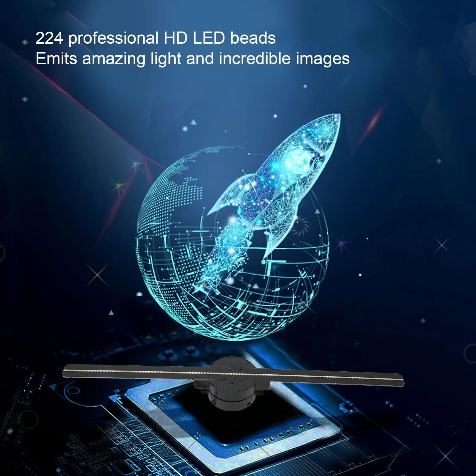 16.5-Inch 3D Hologram Fan Projector – WiFi LED Display for Advertising & Retail