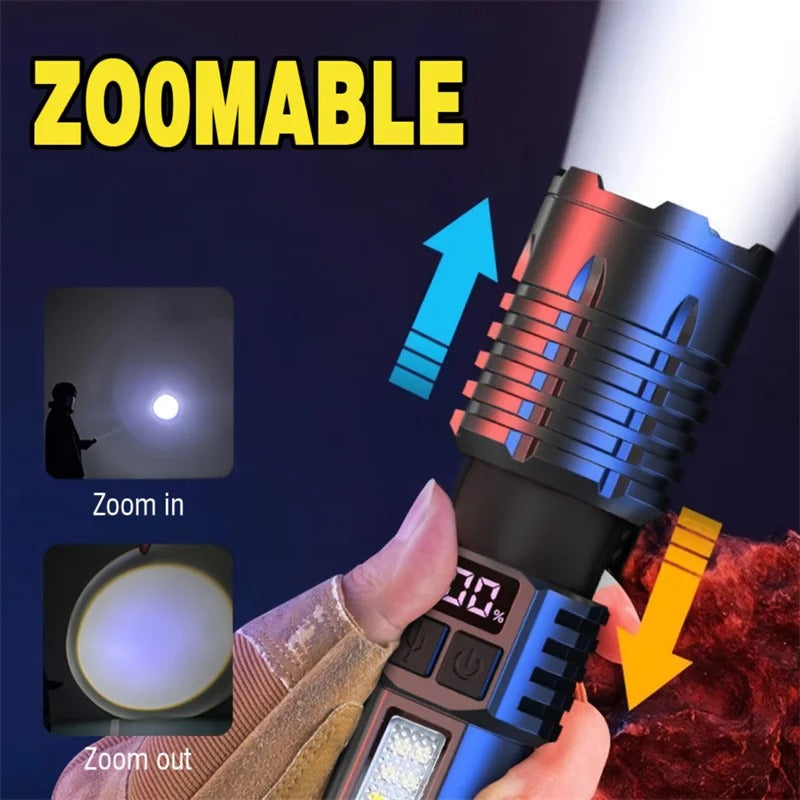High Power USB Rechargeable LED Flashlight with Side Light