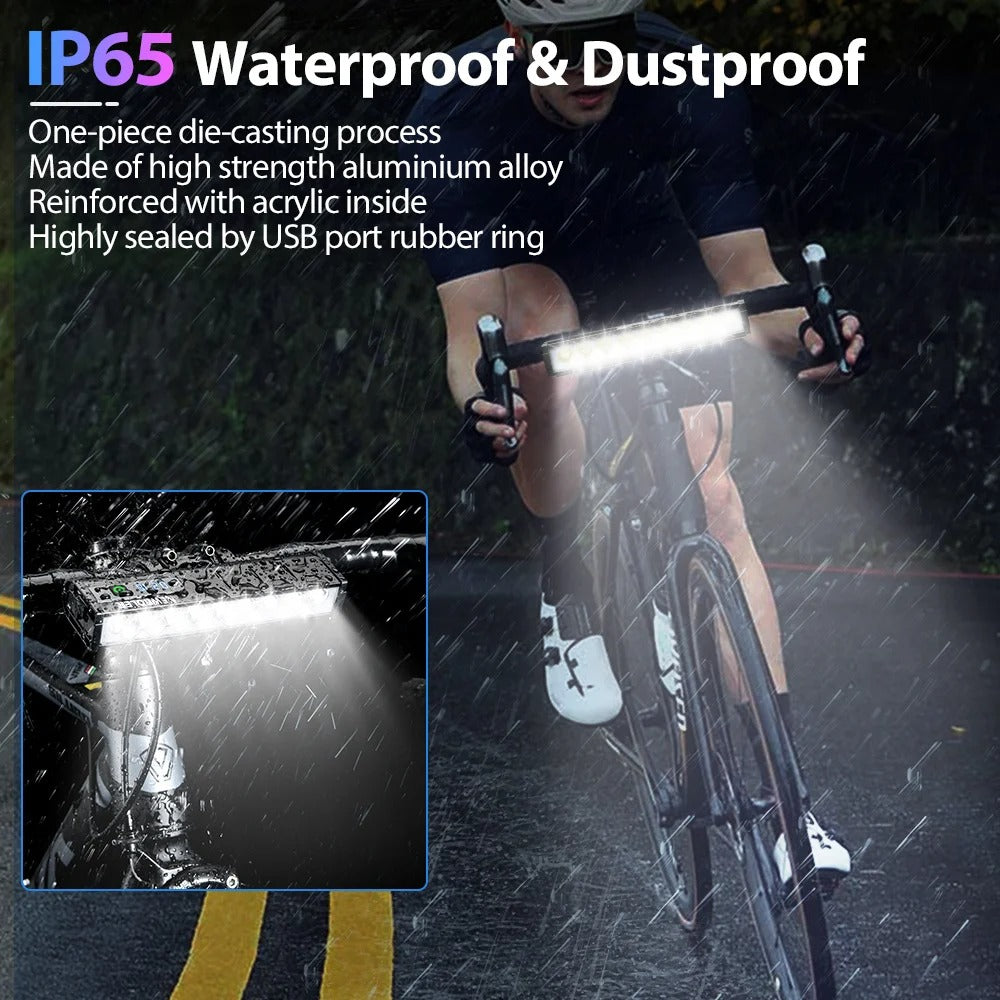 10000 Lumen Bike Light – USB Rechargeable 10000mAh Waterproof Headlight