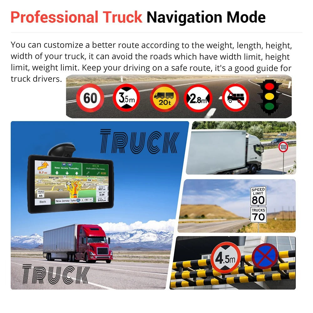 7-Inch Car & Truck GPS – SAT NAV with 2024 Europe Maps